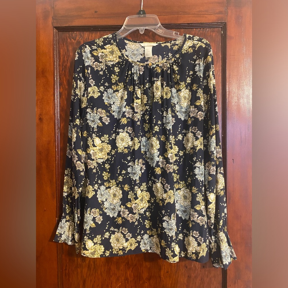 H&M Long-Sleeve Floral Blouse